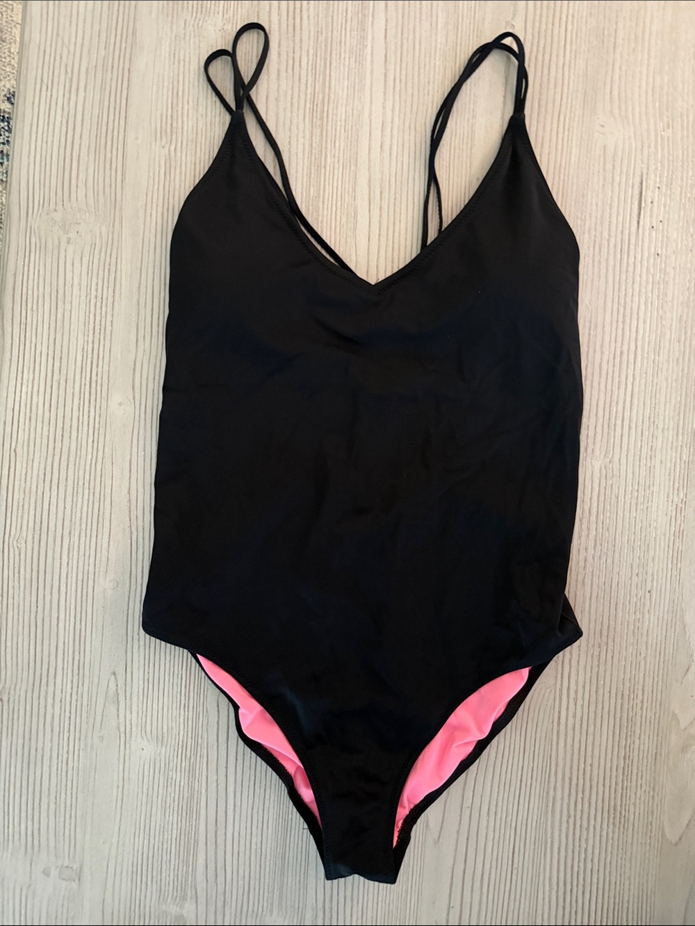 Victoria's Secret PINK One-Piece Swimsuit in Black and Hot Pink